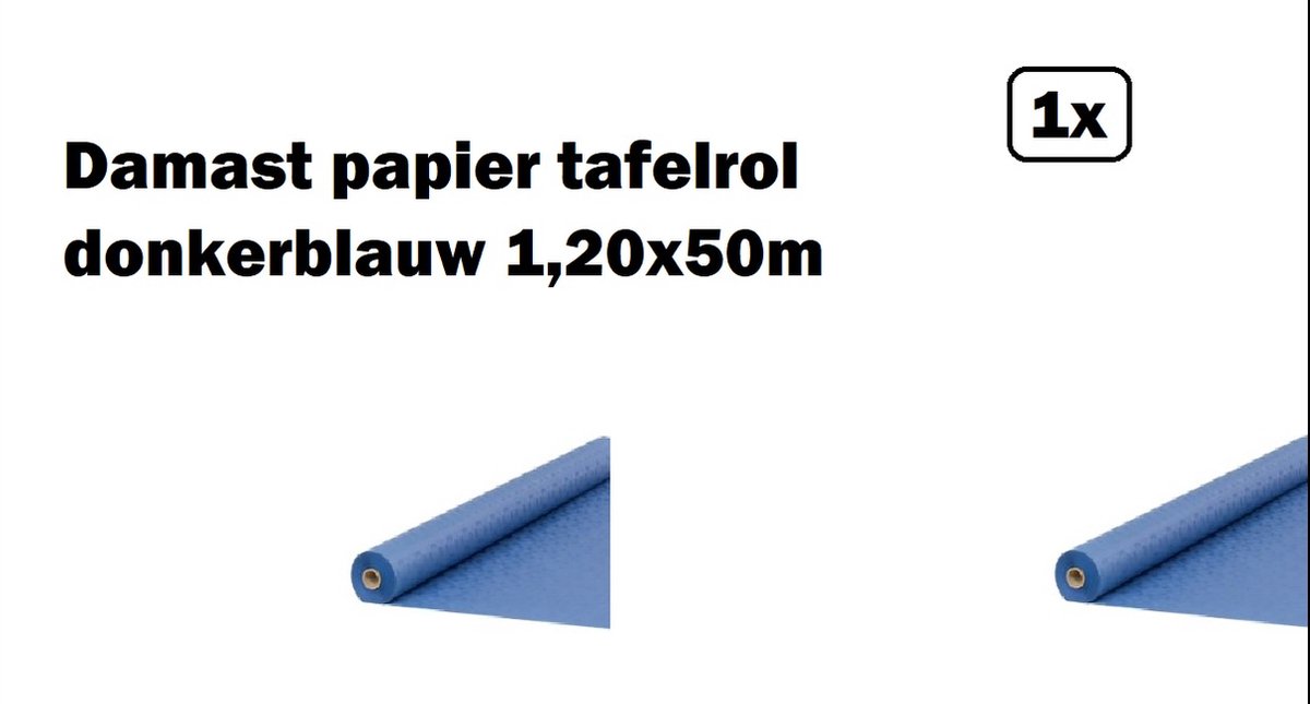 Damast papier tafelrol donker blauw 1,20x50m - Tafel dekken rol gala  huwelijk thema... | bol