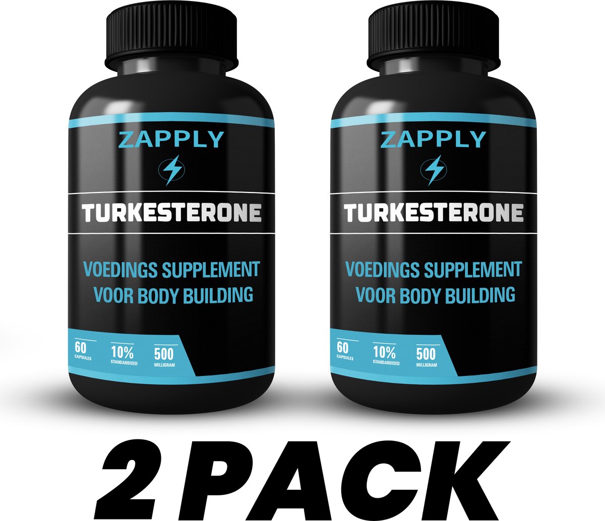 Zapply - Turkesterone 500 MG (Puur)- 2 PACK - TURK PRO 120 capsules - Testosteron booster - Muscle builder - Afslankpillen - Incl. E-book