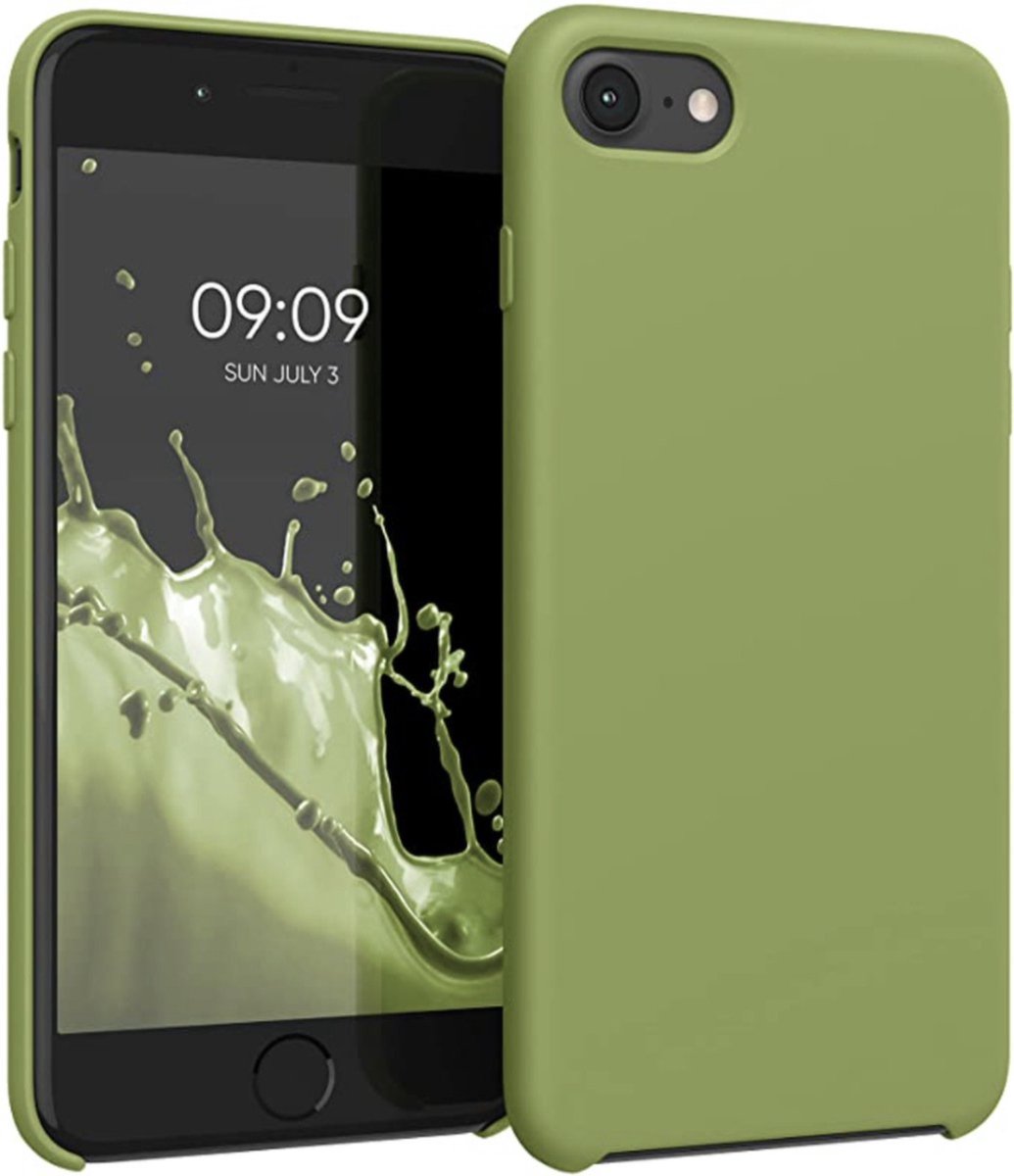 Supertarget hoesje geschikt voor Apple iPhone 7/8/SE- Siliconen Back Cover - Groen - Olive Green - Olijf Groen