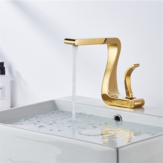Unieke Wastafel Kraan Goud - Modern design - Koud en Warm - Badkamer - Keuken - Toilet | bol.com