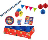 Nickelodeon - Paw Patrol Party Package Deluxe - Articles de fête pour 8 enfants - Guirlandes et drapeaux - Ballons - Décoration - Guirlande de lettres - Gobelets - Assiettes - Serviettes - Serviettes .