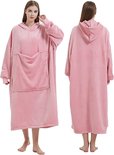 JOJJJOJ Oversized deken-hoodie-sweatshirt, oversized deken, sweatshirt hoodie voor volwassenen, dames, heren, Grijze ster, Eén maat
