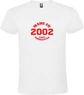 T-Shirt Wit avec Image « Made in 2002 / 100% Original » Rouge Taille XXXXL