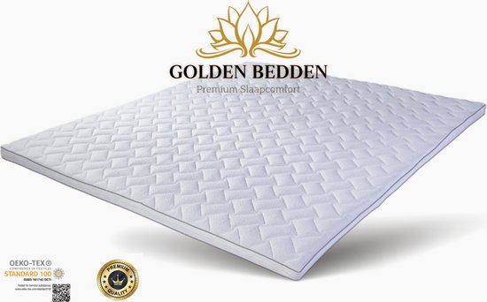 Golden Bedden - Nieuw Tencel Hoes - Koudschuim HR45 Topdekmatras -90x200x12 cm - Best Quality Ergonomisch - 12 cm dik
