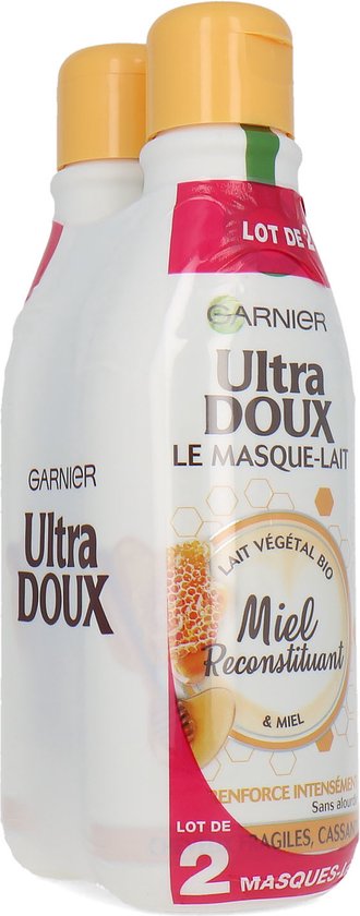 Garnier Ultra Doux Hair Milk Mask Restoring Honey - 2 x 250 ml (Franse tekst)