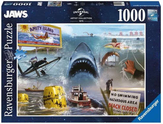 Foto: Ravensburger puzzel jaws legpuzzel 1000 stukjes