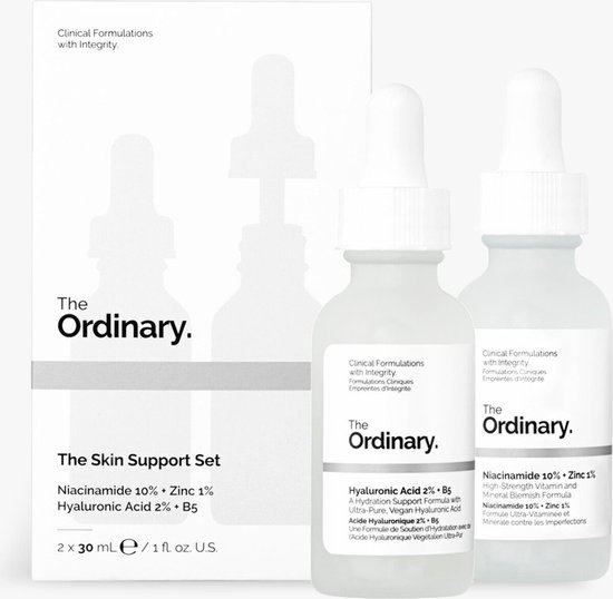 The Ordinary The Skin Support Set - Niacinamide 10% + Zinc 1% 30ml - The Ordinary - Hyaluronic Acid (HA) 2% + B5 30 ml