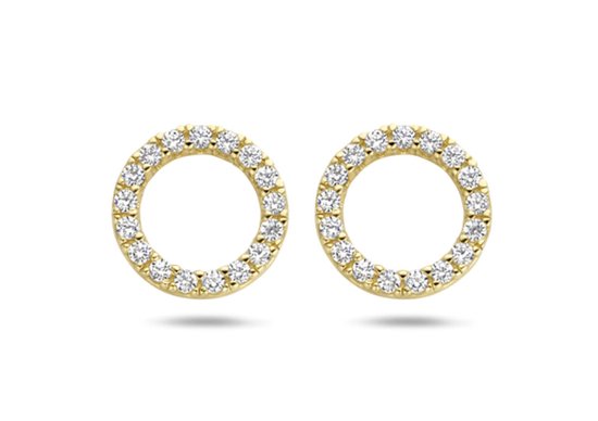 Blush Oorbellen 9066YZI 14k Geelgoud met Zirkonia 7,5 mm Diamanter