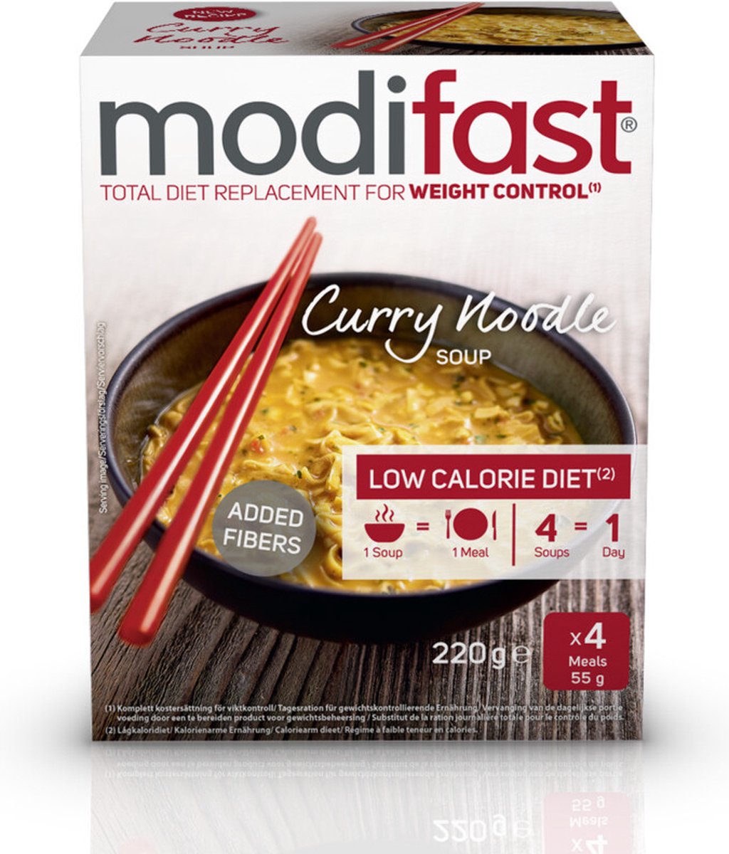 Goedkoopste Modifast Intensive Soep Curry Noodle - 3 x 220 gr - Voordeelverpakking