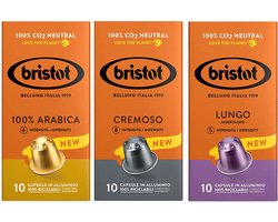 Bristot Aluminium Nespresso Capsules Proefpakket - 3 x 10 stuks