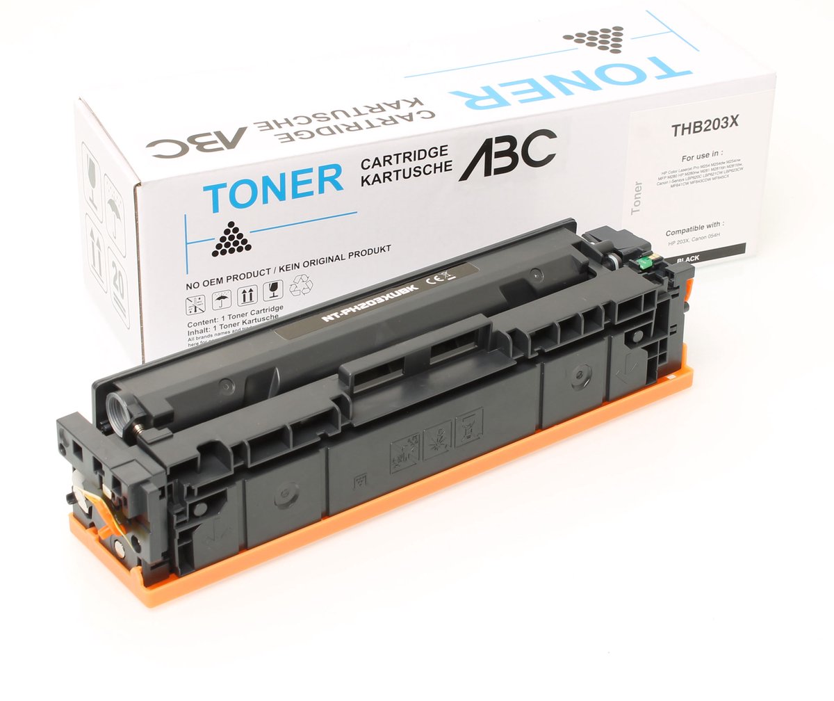 ABC huismerk toner zwart geschikt voor HP Laserjet Pro M254 M254dw M254nw MFP M280 M280nw M281 M281fdn M281fdw M 254 M 254dw M 254nw M 280 M 280nw M 281 M 281fdn M 281fdw HP 203A 203X CF540A CF540X