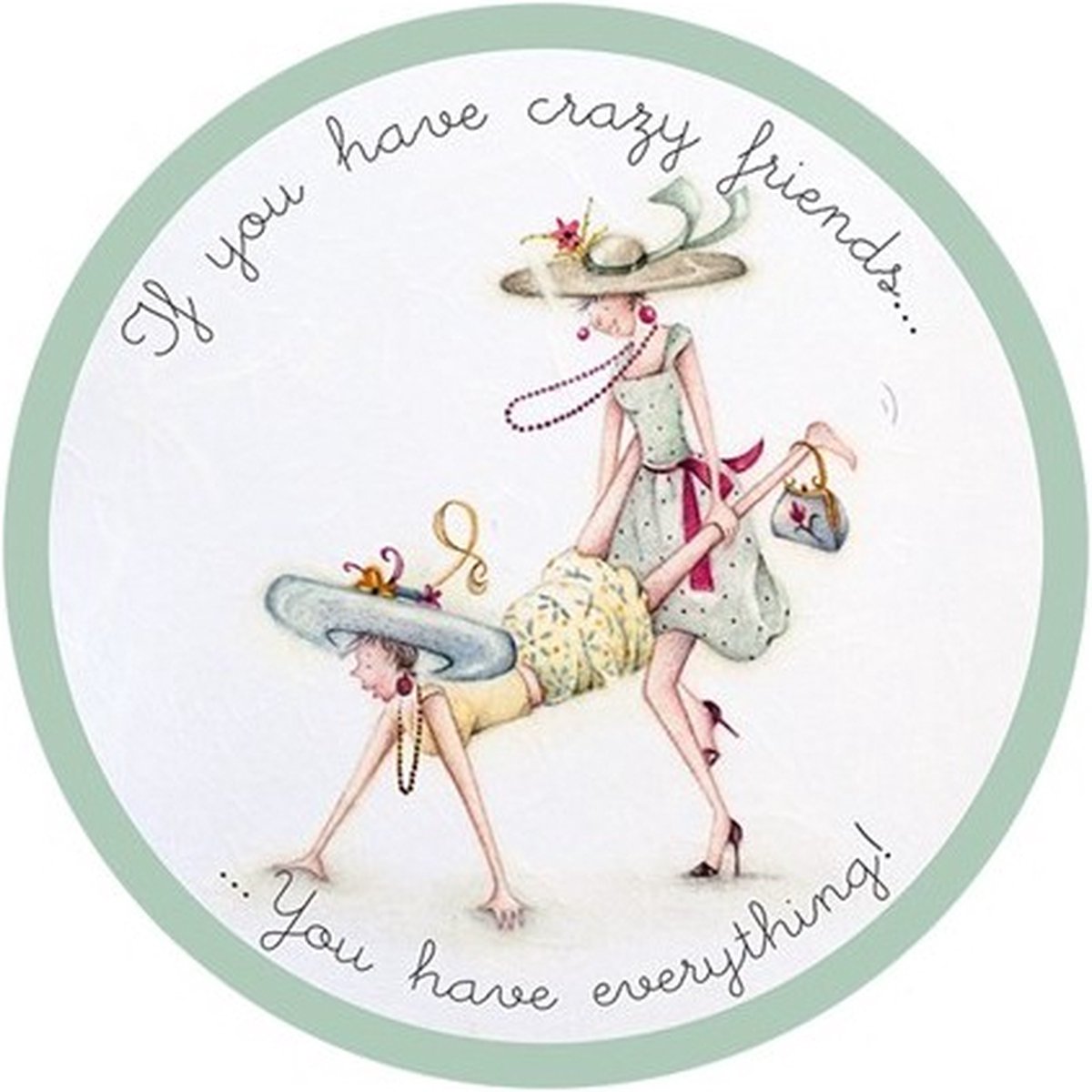 Ronde onderzetter - Crazy Friends