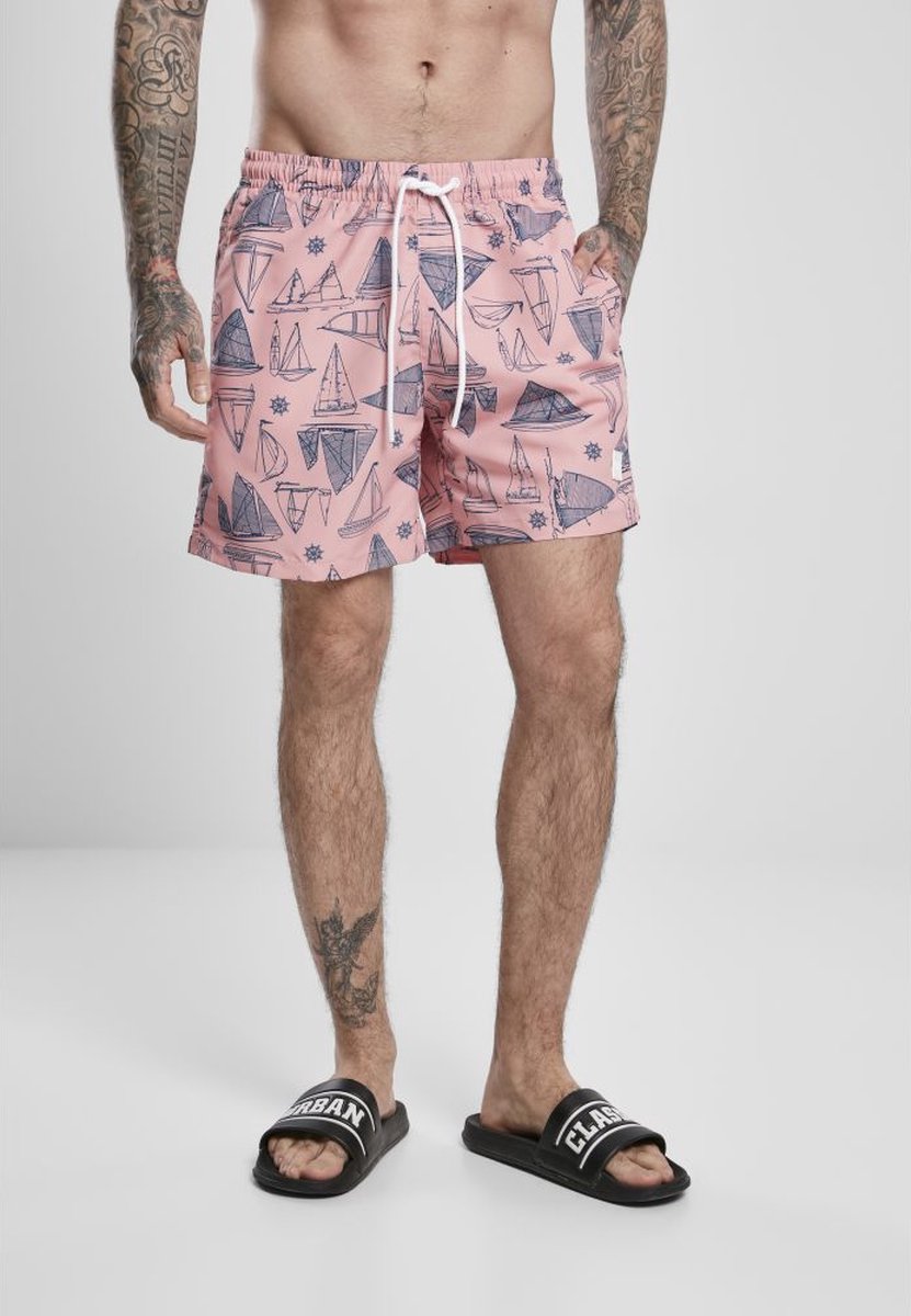 Urban Classics Pattern Yacht Zwemshorts XL Roze