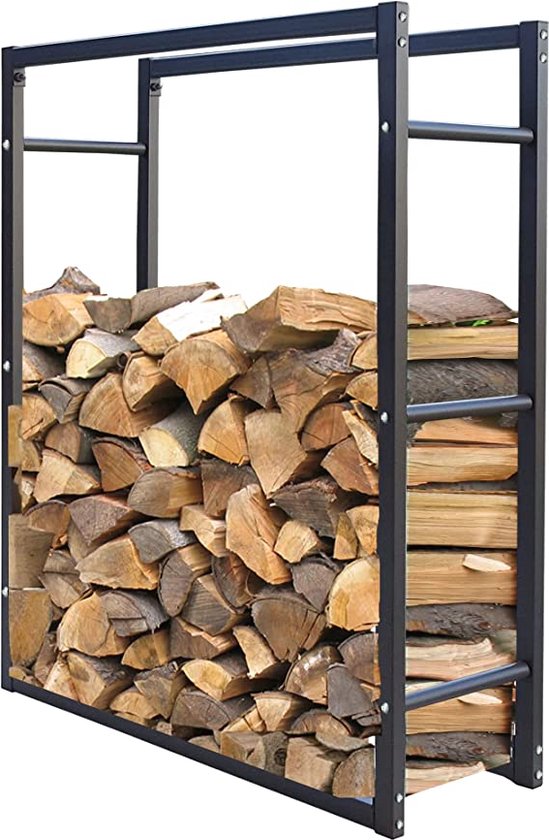 DanDiBo Brandhoutrek brandhoutstandaard rond D-70 cm grijs 80004 houten mand haardhouthouder