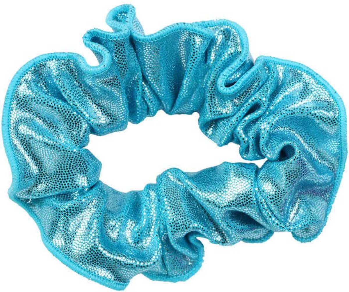 Snowflake - Hair Scrunchie - Mystique Glansstof - Turnen - Meisjes - Haarwokkel - Elastisch - Hawaii Blauw - One Size