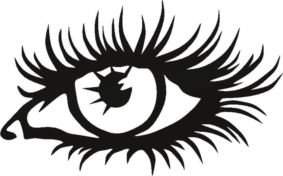 Kunst van metaal - oog - wanddecoratie industrieel - zwart gepoedercoat - staal - metaal