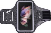 Hoesje Geschikt voor Samsung Galaxy Z Fold 3 hardloop telefoonhouder – armband - sportband - van stof - Zwart