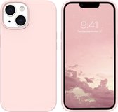 Hoesje Geschikt voor iPhone 14 Plus - zacht siliconen - Liquid Backcover - zand roze