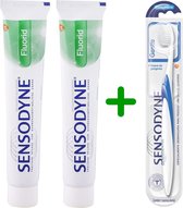 Sensodyne - Fluorure - Dentifrice - 2x 75 ml plus brosse à dents GRATUITE