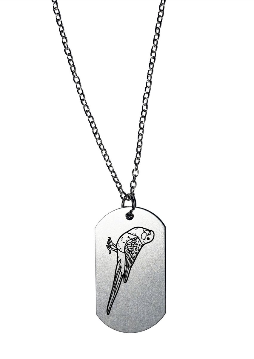 Akyol - parkiet ketting - Dieren - parkiet - vogel liefhebbers - leuk kado voor iemand die van vogels houd