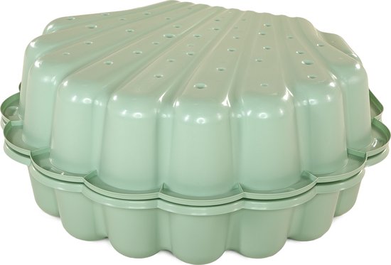 Zandbak schelp pastel groen 2-delig als cadeau voor kind 2 jaar