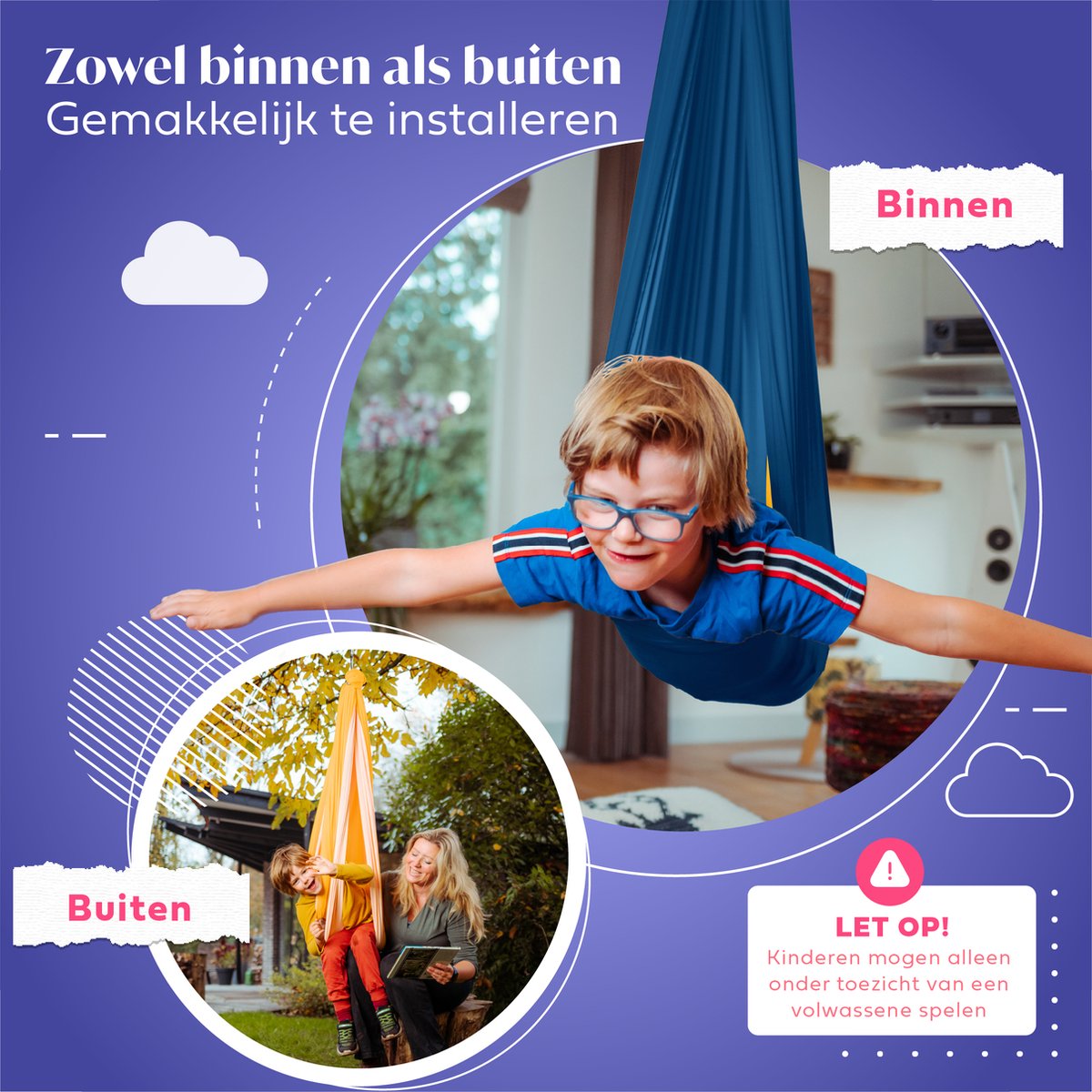 HappyBag Sensorische Hangschommel Voor Kinderen - Indoor en Outdoor -  Schommel &... | bol
