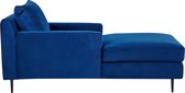 GUERET - Chaise longue - Blauw - Symmetrisch - Fluweel