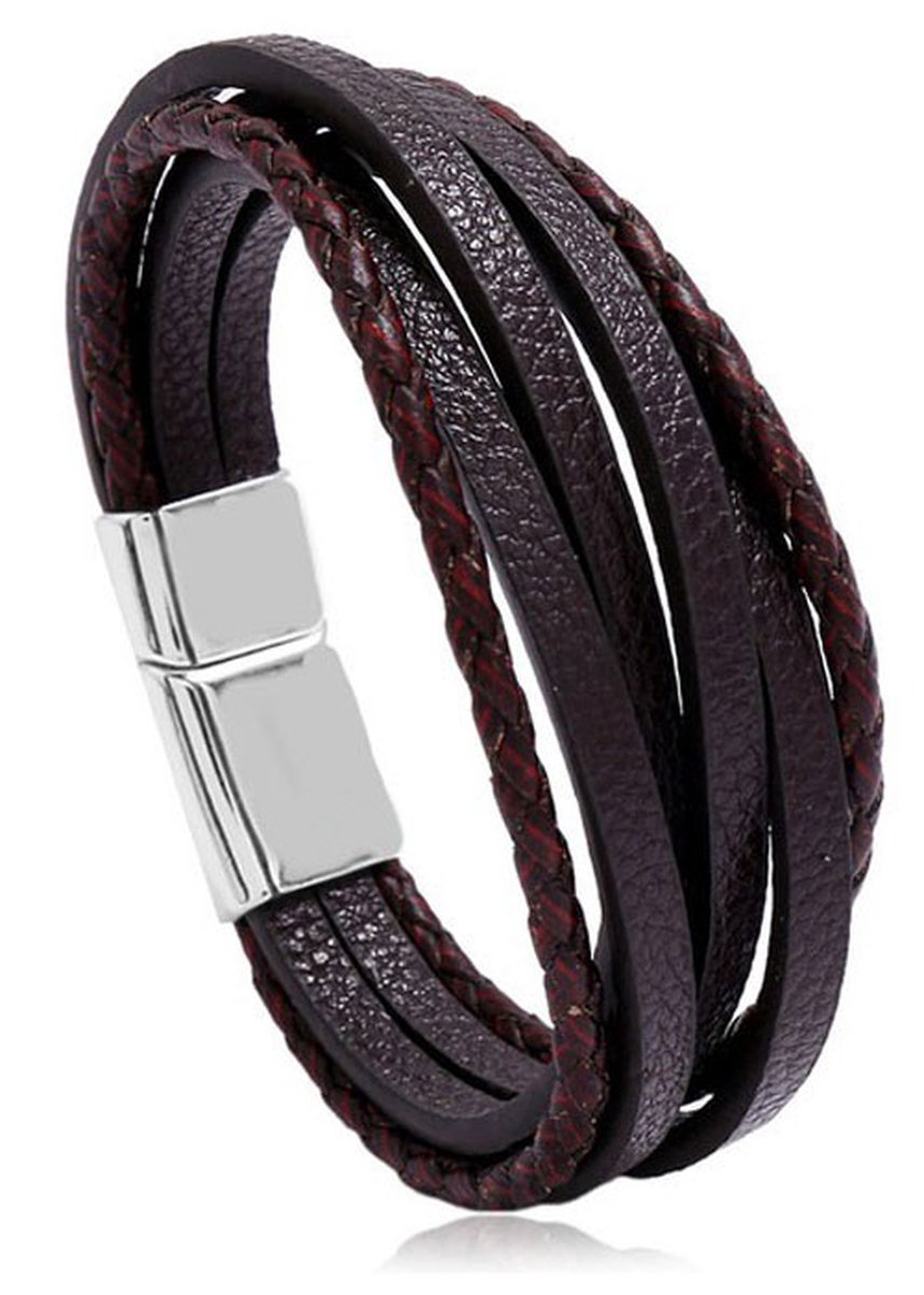 Encantada - Heren armband - Leder - Schuifsluiting - 20cm