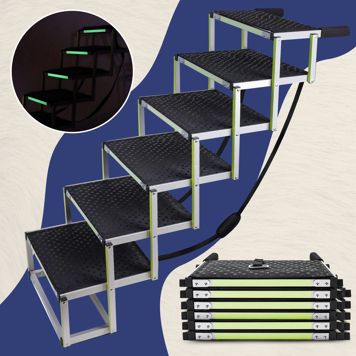 Hondentrap Auto voor grote en kleine honden PRIORPET - Oplichtende ...