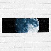 Muursticker - Volle Maan in het Heelal omringd door Sterren - 60x20 cm Foto op Muursticker