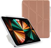 Pipetto Origami No3 Pencil Case – geschikt voor iPad Pro 11 2018/2020/2021/2022 – met multifunctionele vouwbare cover – volledige 360˚ bescherming – geschikt voor Apple Pencil 2 - rose gold