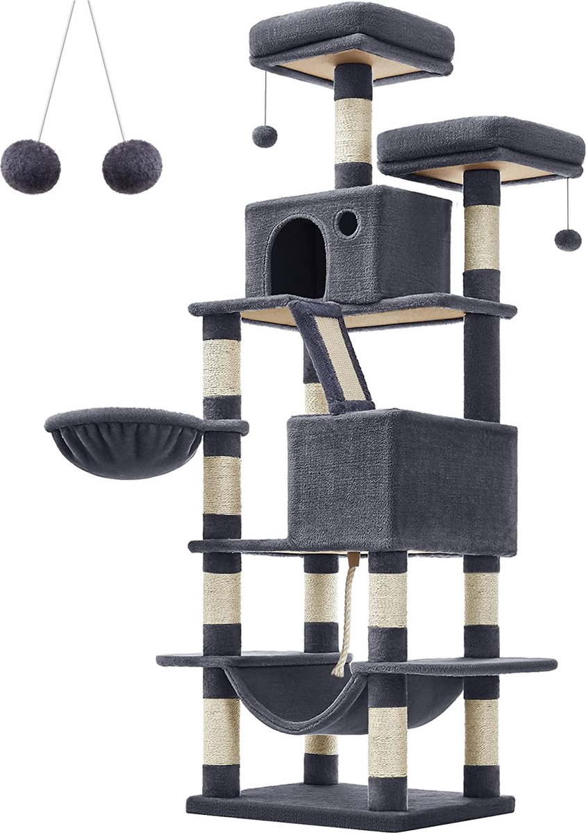 kattenkrabpaal / grote klimboom - speelhuis voor katten / playhouse for cats 55 x 45 x 168 cm