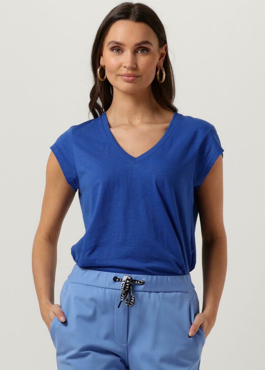 CC Heart Basic V-neck T-shirt Tops & T-shirts Dames - Shirt - Kobalt - Maat S