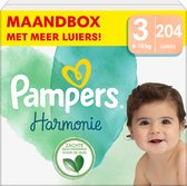 Pampers Harmonie Luiers - Maat 3 (6-10kg) - 204 Luiers - Maandbox