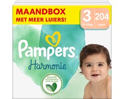 Pampers Harmonie Luiers - Maat 3 (6-10kg) - 204 Luiers - Maandbox
