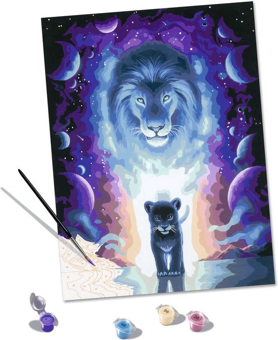 Kit Peinture Chiffres Ravensburger Le Roi Lion - Toile 18x13cm, Cadre Inclus, Pour Enfants 7 Ans