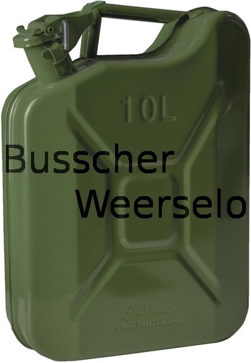 Jerrycan - 10 Liter - Legergroen - Metaal - Groen