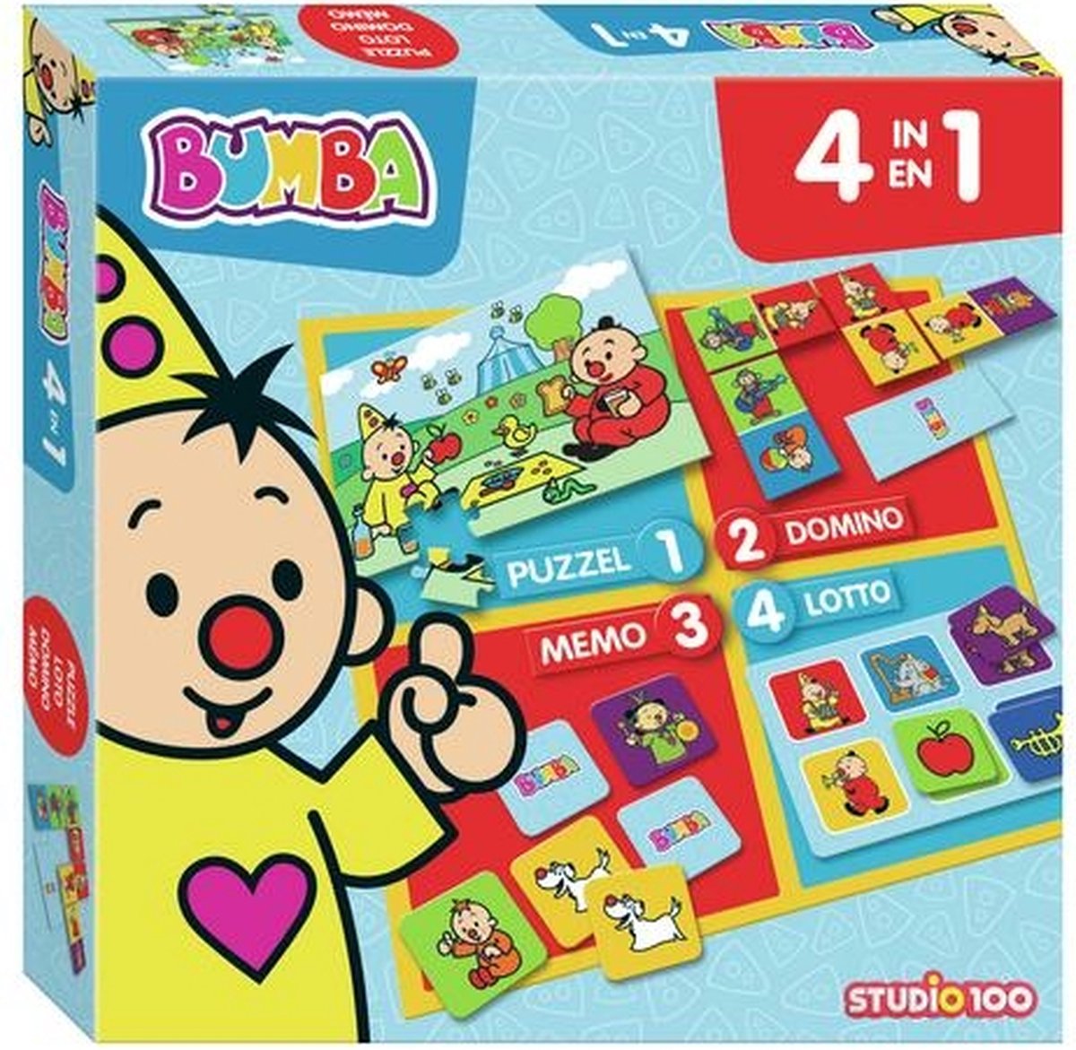 Bumba bordspel - 4 in 1 - puzzel, lotto, domino en memo - Bumba