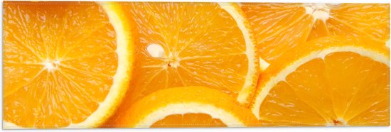 Vlag - Stapel van Schijfjes Sinaasappel - 60x20 cm Foto op Polyester Vlag