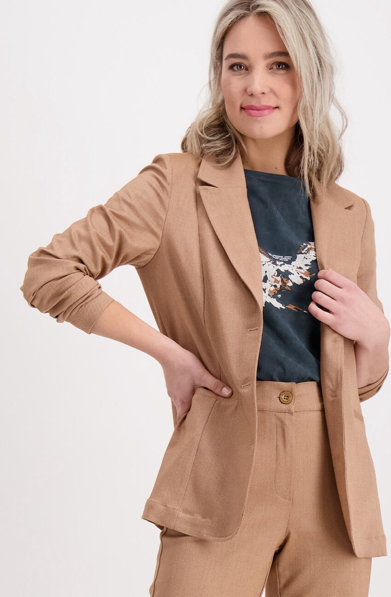 Bruine Blazer van Je m'appelle - Dames - Maat 2XL - 1 maat beschikbaar