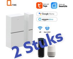 LET OP VOORDEELVERPAKKING 2 STUKS Q-time - Slimme Wifi -Deur/Raamsensor – Magneet Schakelaar – beveiliging – deur sensor – raam sensor - wireless - Geen Hub nodig - Stand alone - Draadloos - Alarm systeem – werkt met Tuya, Amazon alexa, Google Enz.