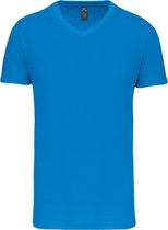 Tropisch Blauw T-shirt met V-hals merk Kariban maat 4XL