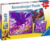 Ravensburger puzzel Magische wezens - Legpuzzel - 3x49 stukjes