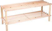 alpina Schoenenrek - 74 x 26 x 30 CM - Twee Lagen - Hout - FSC Gecertificeerd - Beige