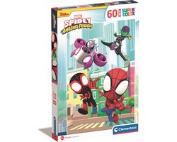 foto van Clementoni - Puzzel 60 Stukjes Maxi Spidey & His Amazing Friends, Kinderpuzzels, 4-6 jaar, 26476