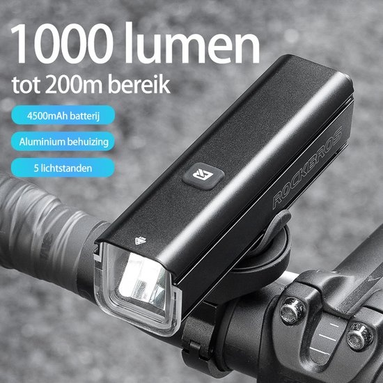 Draagbare Fietsverlichting Fietslamp - 1000 Lumen Lm - USB-C Aansluiting -  Waterdicht... | bol.com