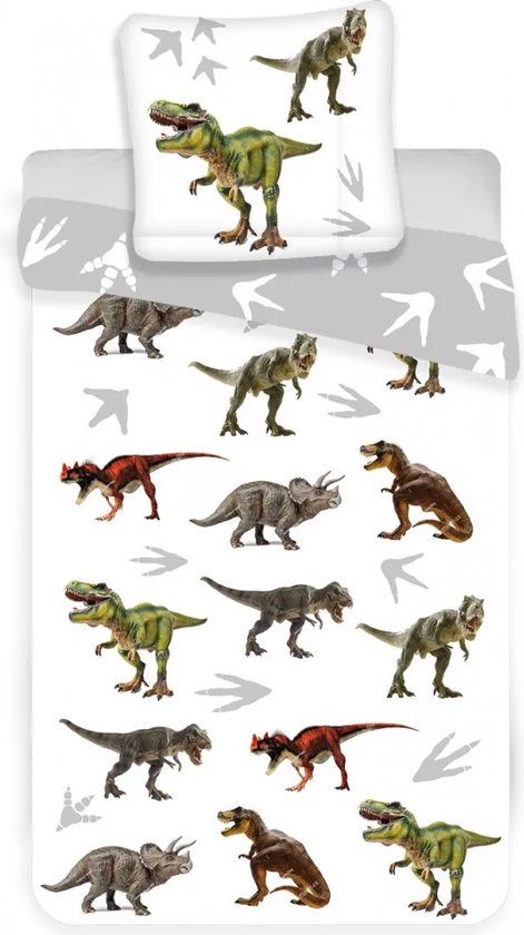 Dinosaurus - Peuterdekbedovertrek (100 x 135 cm) 100%Katoen