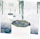 Bekking & Blitz - Papier à lettres - 10 feuilles de papeterie - Y compris les enveloppes - Art - Design Uniek - Fleurs - Water - Nénuphars - Claude Monet