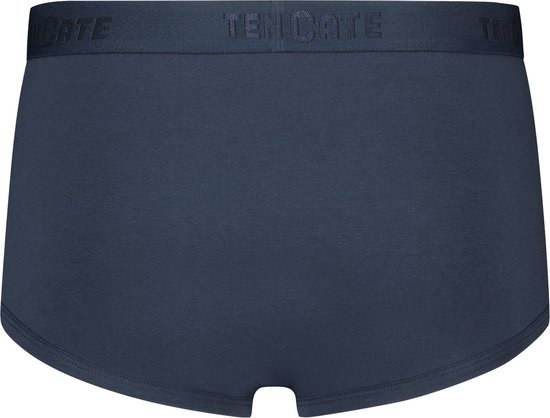 Navy slip met donkerblauwe elastische tailleband met Ten Cate logo, voorkant met gulp.