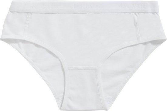 Witte slip met elastische tailleband.